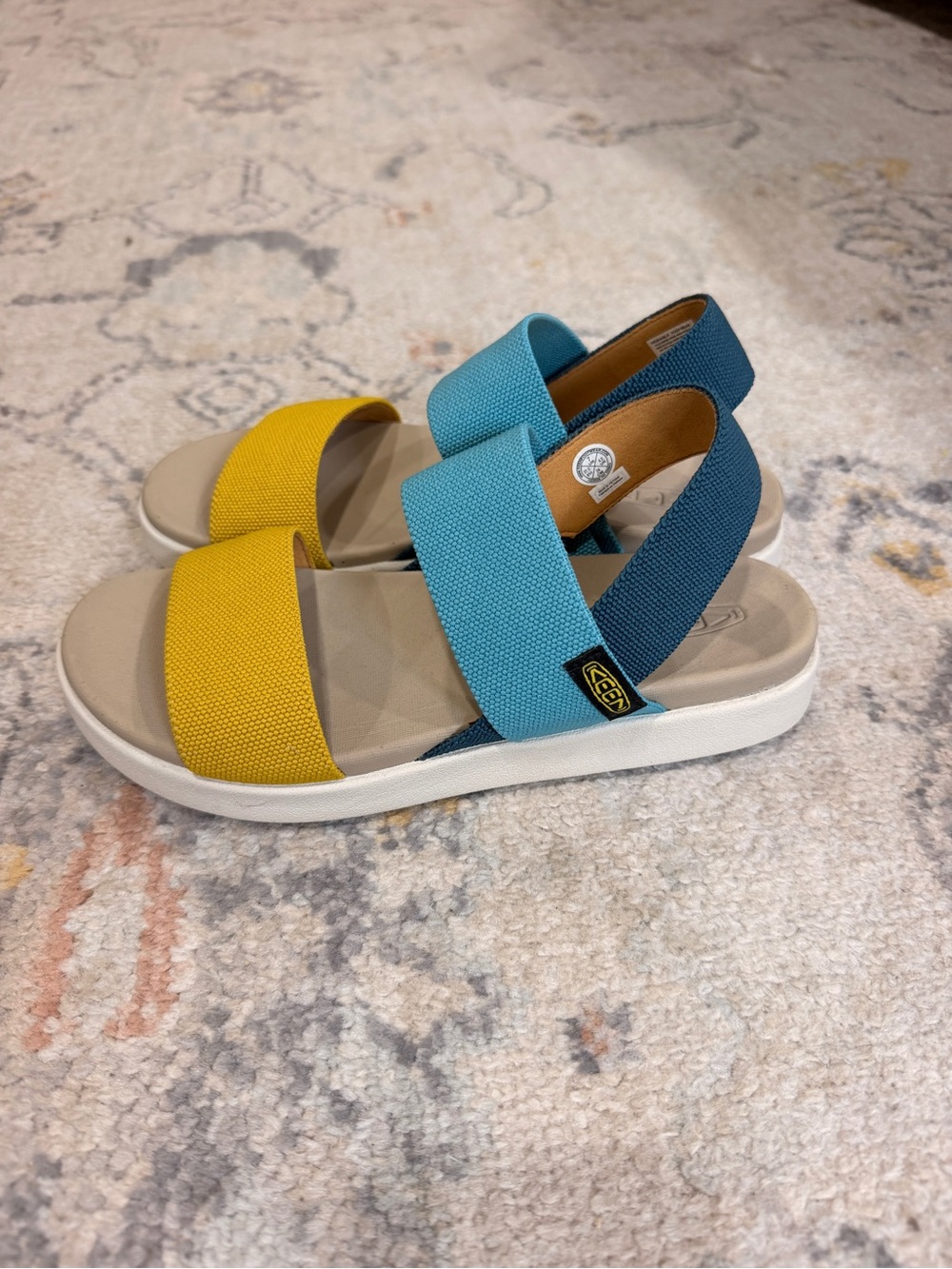 Keen Kids Bright Yellow, Teal & Navy Webbing Sandals